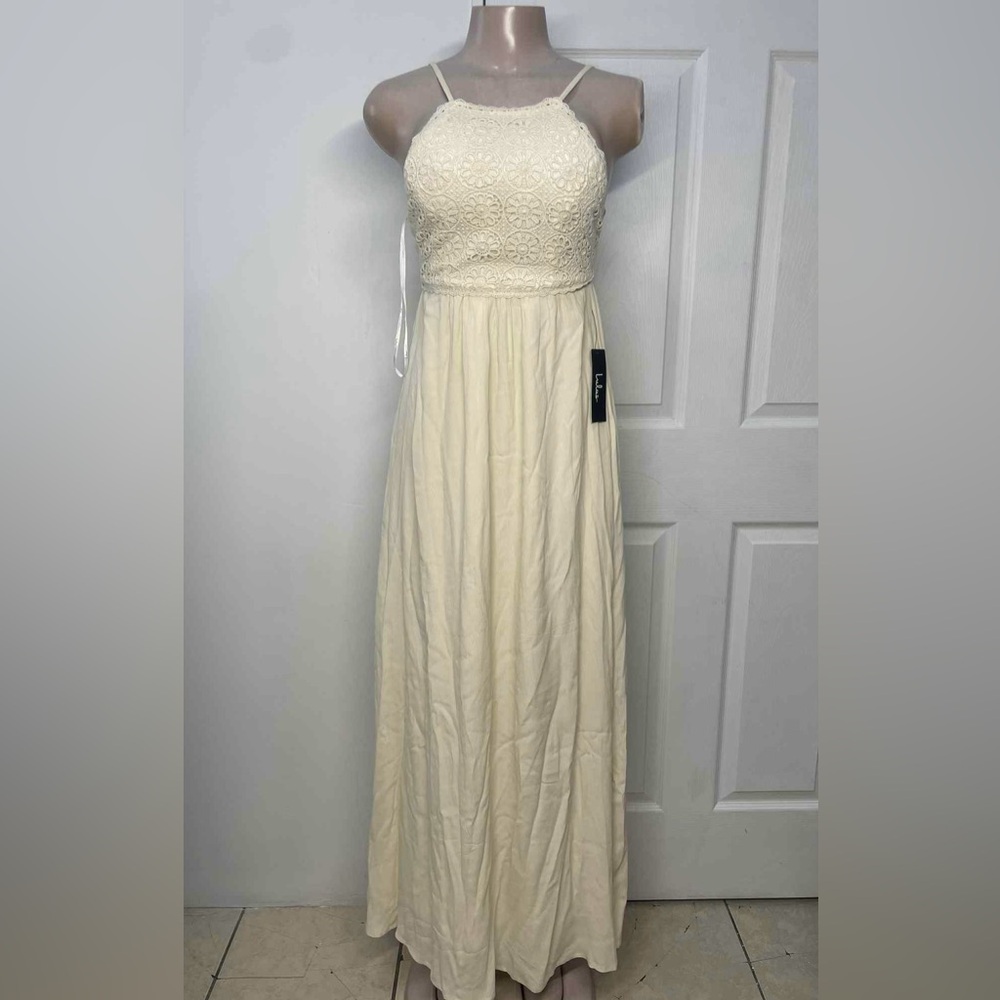 Lulu's Cream Lace Maxi Dress